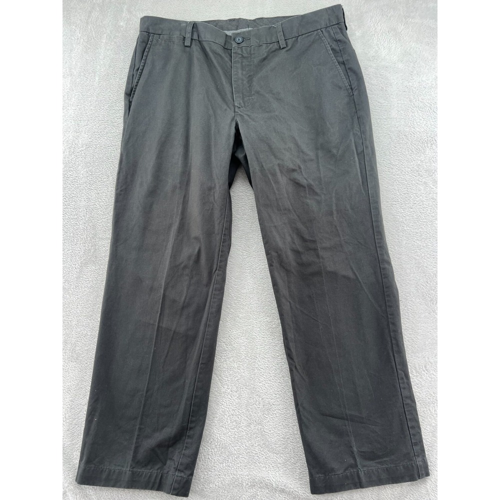 Britches Pants Mens Sz 38x30 Gray Chinos Flat Front Comfort Casual